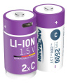 Ansmann Aa-size / Rechargeable Battery - 2× Baby C Li-ion Battery 2500 Mah, 2-way Usb-c Charging Cable